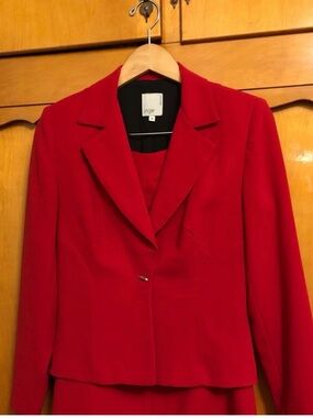 Kay Unger Red Single-Button Blazer Sz 6
